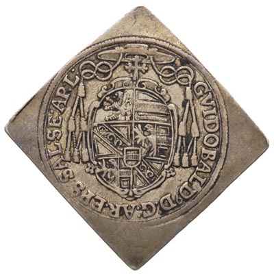 Guidobald graf Thun i Hohenstein 1654-1668, 1/9 talara 1666, Salzburg, klipa srebrna 3.16 g, Probszt 1506