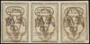 3 x 5 groszy 13.08.1794, Lucow 38.b R6, Miłczak A8, trzy banknoty nierozcięte, rzadkie