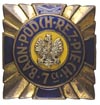 odznaka pamiątkowa Szkoły Podchorążych Rezerwy Piechoty nr 7a, mosiądz złocony, 30 x 30 mm, emalia..