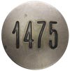 odznaka Policji Państwowej, z numerem 1475, mosiądz srebrzony, średnica 50 mm, podkładka mosiężna ..