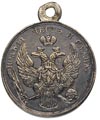 Mikołaj I, -medal za zdobycie Warszawy w 1831 roku, srebro 26 mm, Diakow 498.2 R1, ciemna patyna