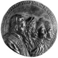 medal lany łączony z dwóch części, z okazji utworzenia Ligi Antytureckiej w 1684 r., Aw: Popiersia..