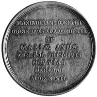 medal wybity z okazji zaślubin drugiej córki Aug
