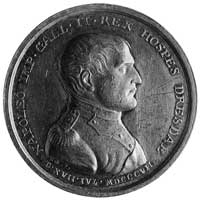 medal wybity z okazji pobytu Napoleona w Dreźnie