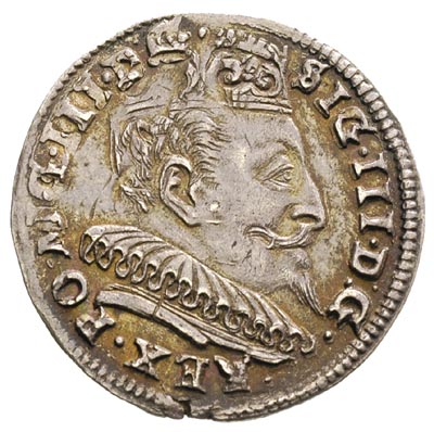 trojak 1594, Wilno, Iger V.94.1.a, Ivanauskas 1062:210, moneta wybita dwukrotnie (na awersie i rewersie pozostałości po poprzednich napisach), bardzo ładny egzemplarz, piękna patyna