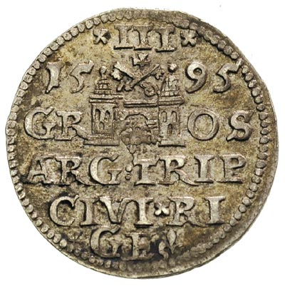 trojak 1595, Ryga, Iger R.95.1.d, Gerbaszewski 1
