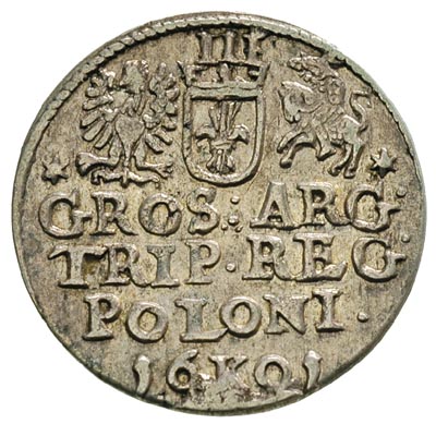 trojak 1601, Kraków, odmiana z popiersiem króla w prawo, Iger K.01.2.a R1