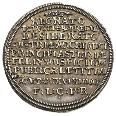 ćwierćtalar pamiątkowy 1716, Nysa, F.u.S. 2755, rzadki i ładnie zachowany egzemplarz z ładną patyną