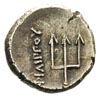 Macedonia, Filip II 359-336 pne, obol, Aw: Głowa Heralkesa w lwiej skórze, Rw: Trójząb, z lewej na..