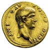 Neron 54-68, aureus 57-58, Rzym, Aw: Głowa cesarza w prawo, Rw: Wieniec i napis PONTIF MAX TR P II..