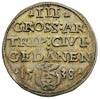 trojak 1538, Gdańsk, na awersie końcówka napisu PRVSS, Iger G.38.1.g, minimalnie ugięta blacha