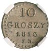 10 groszy 1813, Warszawa, Plage 103, moneta w pudełku NGC z certyfikatem AU 58, patyna