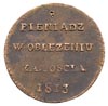 6 groszy 1813, Zamość, Plage 121, miedź 9.55 g, ślady przebicia monety na awersie i rewersie, bard..