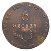 6 groszy 1813, Zamość, Plage 121, miedź 9.55 g, ślady przebicia monety na awersie i rewersie, bard..