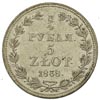 3/4 rubla = 5 złotych 1838, Warszawa, po 5. kępce liści 2 jagódki, Plage 360, Bitkin 1144