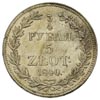 3/4 rubla = 5 złotych 1840, Warszawa, w ogonie Orła 9 piór, Plage 367, Bitkin 1147