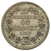 20 kopiejek = 40 groszy 1850, Warszawa, dwa żołę