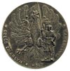 Ogłoszenie niepodległości Polski, medal sygnowany B. Poskoczym i J. Knedler Aw: Orzeł, obok niego ..