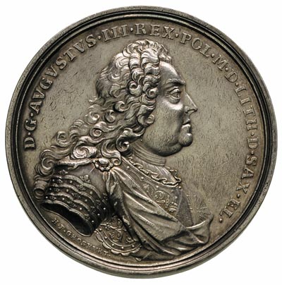 August III - medal koronacyjny autorstwa H.P.Groskurta 1734 r, Aw