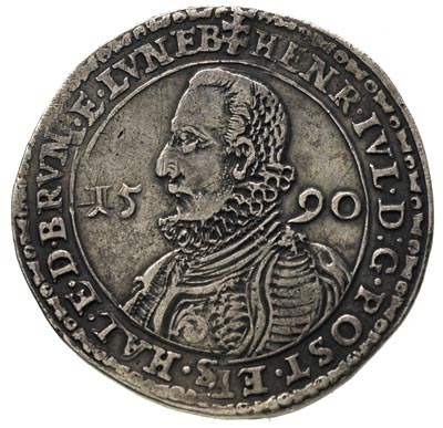 Henryk Juliusz 1589-1613, półtalar 1590, Goslar, 14.22 g, Fiala 437, Welter 643, patyna, rzadki