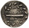 Macedonia, Cztery Regiony 158-150 pne, tetradrachma, Amfipolis, Aw: Tarcza macedońska z głową Arte..