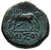 Pont, Amisos, brąz AE-22, ok. 120-80 pne, Aw: Głowa Perseusza w czapce frygijskiej w prawo, Rw: Pe..
