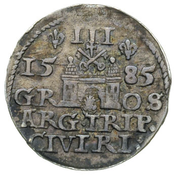 trojak 1585, Ryga, Iger (R).85.2.b R, Gerbaszewski