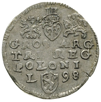 trojak 1598, Lublin, litera L z lewej strony herbu Lewart, Iger L.98.2.a (R)