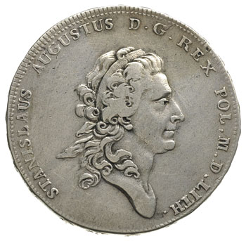 talar 1775, Warszawa, odmiana z napisem LITH, srebro 27.88 g, Plage391, Dav. 1619, na awersie ślady czyszczenia