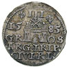 trojak 1585, Ryga, Iger (R).85.2.b R, Gerbaszewski; awers 50, rewers brak (III / lilie / 15 - 85 /..