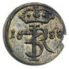szeląg 1688, Gdańsk, rzadka moneta z ładnym blaskiem menniczym