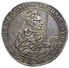 talar 1697, Drezno, Aw: Popiersie króla z mieczem w prawo i napis, Rw: Tarcza herbowa i napis, sre..