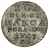 2 grosze srebrne (półzłotek) 1767, Warszawa, Plage 246, ładnie zachowane, patyna