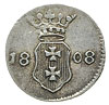 szeląg 1808, Gdańsk., odbitka w srebrze 1.01 g, Plage 46, bardzo rzadki, patyna