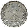 1 1/2 rubla = 10 złotych 1836, Petersburg, Plage 327, Bitkin 1089, mennicza wada krążka, ale ładny..