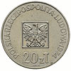 20 złotych 1974, XXX Lat PRL, na rewersie wypukły napis PRÓBA, miedzionikiel 10.33 g, Parchimowicz..