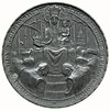 Rada Regencyjna -medal autorstwa J. Raszki 1917 r., Aw: Postacie klęczące przed Matką Boską i napi..