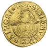 Zygmunt Batory 1581-1602, dukat 1592, Nagybanya, złoto 3.50 g, Resch 97 var, minimalnie gięty