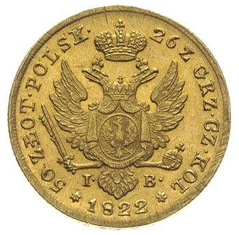 50 złotych 1822, Warszawa, złoto 9.81 g, Plage 7