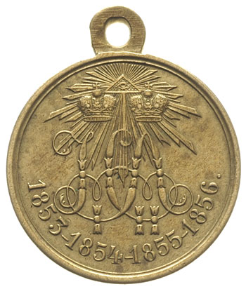 medal Za wojnę krymską 1853-1854-1855-856 r., jasny brąz 28.0 mm, Diakov 654.2