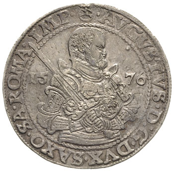 August 1553-1586, talar 1576, Drezno, Dav. 9798, Keilitz 68, Schnee 725, patyna