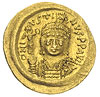 Justyn II 565-578, solidus 565-578, Konstantynopol, Aw: Popiersie w diademie z Wiktorią na globie ..