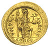 Justyn II 565-578, solidus 565-578, Konstantynopol, Aw: Popiersie w diademie z Wiktorią na globie ..