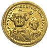 Herakliusz i Herakliusz Konstantyn 613-631, solidus 613-613, Konstantynopol, Aw: Dwa popiersia w k..