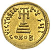 Konstans II 641-668, solidus 651-654, Konstantynopol, Aw: Popiersie z długą brodą w koronie i z kr..