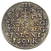 trojak 1601, Kraków, popiersie króla w lewo, Iger K.01.1.a (R1), pięknie zachowany, patyna