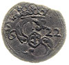denar 1622, Kraków, bardzo rzadka odmiana z pełną datą, patyna