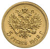 5 rubli 1902 AP, Petersburg, złoto 4.29 g, Kazakov 252, wyśmienite, patyna
