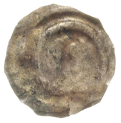 brakteat XIII w., Pastorał, po bokach dwie kulki, 0.54 g, Dbg. 166