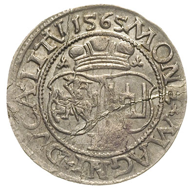 dwugrosz 1565, Wilno, Ivanauskas 7SA2-1, T. 10, mennicza wada blachy, bardzo rzadki